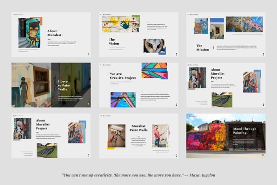 Muralist Creative Google Slide, Slide 2, 06021, Presentation Templates — PoweredTemplate.com