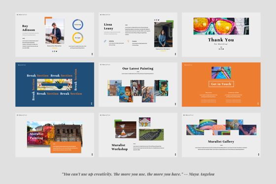 Muralist Creative Google Slide, Diapositiva 4, 06021, Plantillas de presentación — PoweredTemplate.com