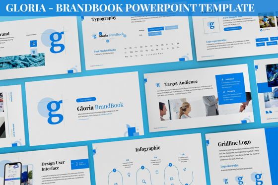 Gloria - Brandbook Powerpoint Template, PowerPoint Template, 06087, Presentation Templates — PoweredTemplate.com