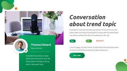 Convo - Podcast Powerpoint Template, Slide 6, 06094, Data Driven Diagrams and Charts — PoweredTemplate.com