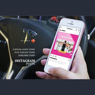Podcast instagram stories and post template, Diapositive 3, 06115, Infographies — PoweredTemplate.com