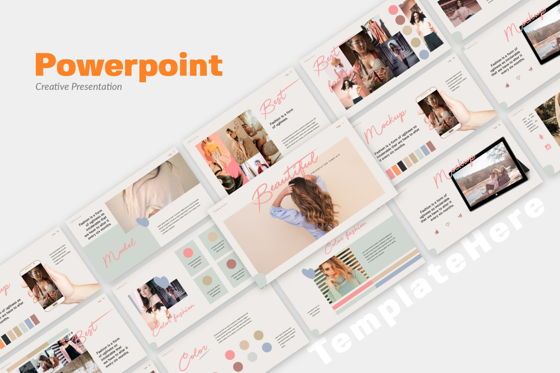 Beautiful Creative Powerpoint, PowerPoint Template, 06140, Presentation Templates — PoweredTemplate.com