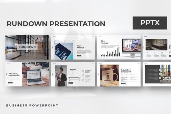 Rundown Business Powerpoint, PowerPoint Template, 06194, Presentation Templates — PoweredTemplate.com