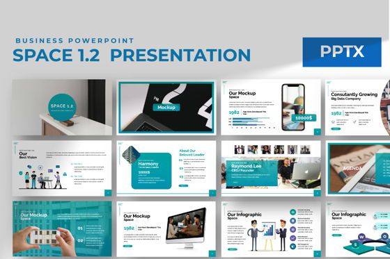 Space Business Powerpoint, Modele PowerPoint, 06197, Modèles de présentations — PoweredTemplate.com