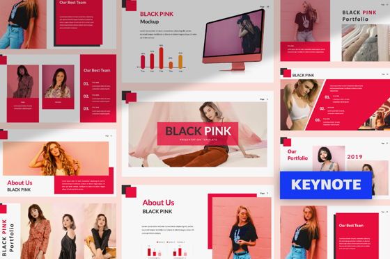 Black Pink Creative Keynote, Modele Keynote, 06215, Modèles de présentations — PoweredTemplate.com