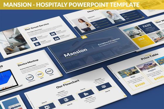 Mansion - Hospitality Powerpoint Template, PowerPoint-sjabloon, 06233, Businessmodellen — PoweredTemplate.com