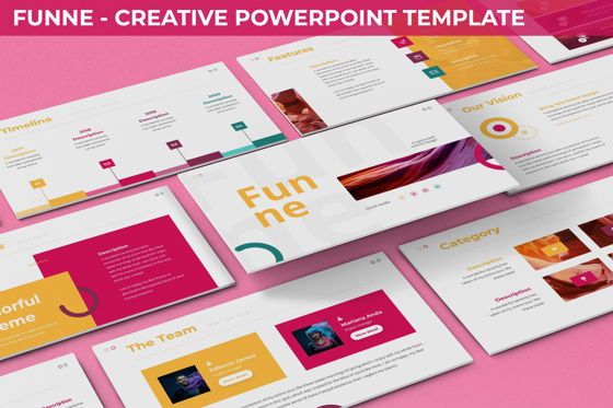 Funne - Creative Powerpoint Template, PowerPoint-sjabloon, 06236, Datagestuurde Diagrammen — PoweredTemplate.com