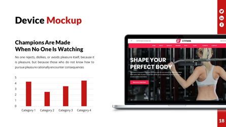 Gymworld - Fitness Powerpoint Template, Slide 19, 06275, Data Driven Diagrams and Charts — PoweredTemplate.com