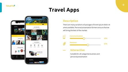 Tourra - Tourism Powerpoint Template, Slide 21, 06284, Bagan dan Diagram berdasarkan Data — PoweredTemplate.com