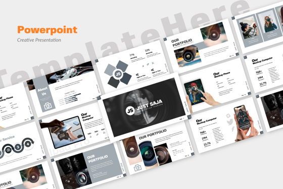 Just Saja Creative Powerpoint, Templat PowerPoint, 06304, Templat Presentasi — PoweredTemplate.com