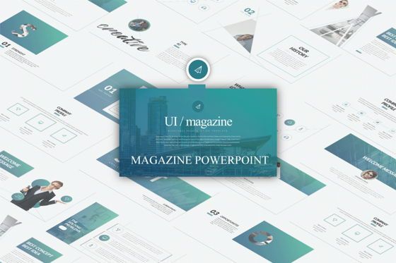 UI Magazine Business Powerpoint, PowerPoint Template, 06320, Presentation Templates — PoweredTemplate.com