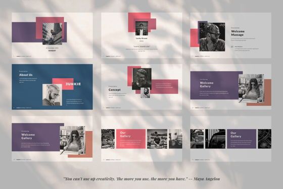 Junkie Creative Powerpoint, Diapositiva 2, 06325, Plantillas de presentación — PoweredTemplate.com