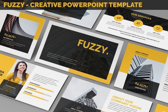 Fuzzy - Creative Powerpoint Presentation Template, PowerPoint Template, 06410, Data Driven Diagrams and Charts — PoweredTemplate.com