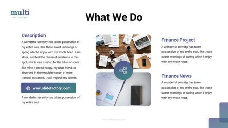 MultiFinance - Financial Powerpoint Template, Deslizar 8, 06429, Diagramas e Gráficos para Dados — PoweredTemplate.com