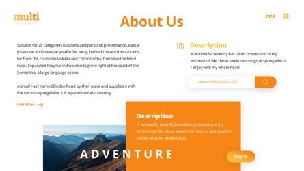 MultiAdventure - Powerpoint Template, Slide 5, 06430, Data Driven Diagrams and Charts — PoweredTemplate.com