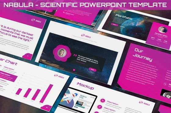 Nabula - Scientific Powerpoint Template, PowerPoint-Vorlage, 06438, Datengetriebene Diagramme und Charts — PoweredTemplate.com