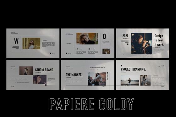Papiere Goldy Creative Powerpoint, Diapositiva 5, 06446, Plantillas de presentación — PoweredTemplate.com