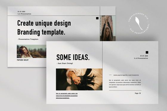Papiere Goldy Creative Powerpoint, Diapositiva 8, 06446, Plantillas de presentación — PoweredTemplate.com
