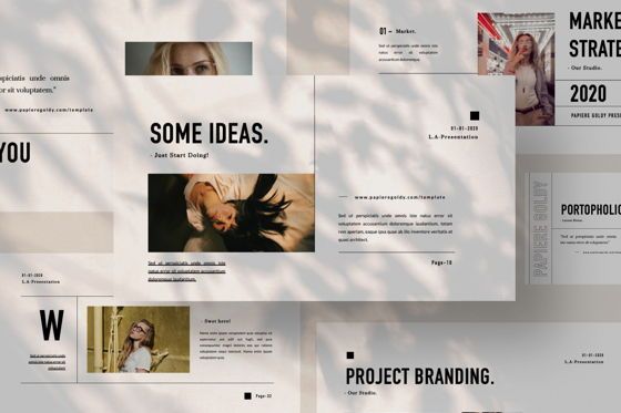 Papiere Goldy Creative Powerpoint, Diapositiva 9, 06446, Plantillas de presentación — PoweredTemplate.com