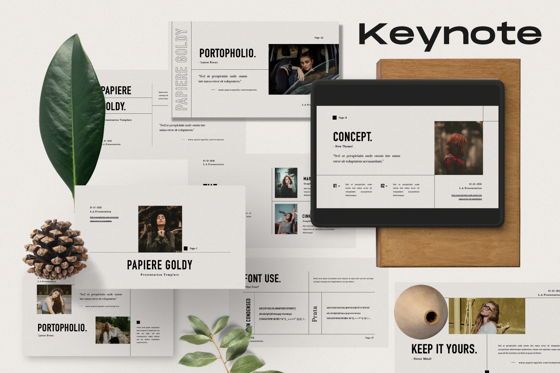 Papiere Goldy Creative Keynote, 苹果主题演讲模板, 06447, 演示模板 — PoweredTemplate.com