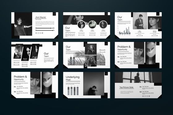 Silent Creative Powerpoint, Diapositiva 5, 06478, Plantillas de presentación — PoweredTemplate.com