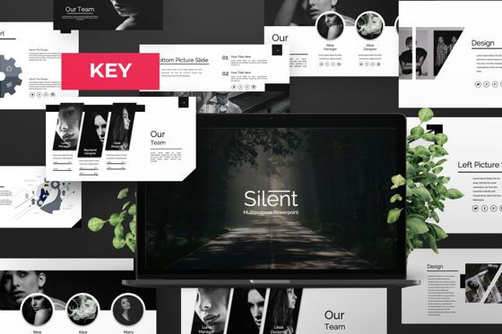 Silent Creative Keynote, Keynote-sjabloon, 06479, Presentatie Templates — PoweredTemplate.com
