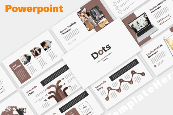 Dots Creative Powerpoint, PowerPoint-sjabloon, 06484, Presentatie Templates — PoweredTemplate.com