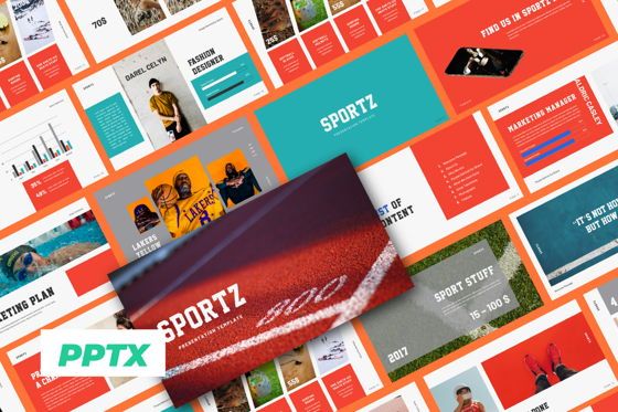 Sportz Creative Powerpoint, PowerPoint-Vorlage, 06494, Präsentationsvorlagen — PoweredTemplate.com