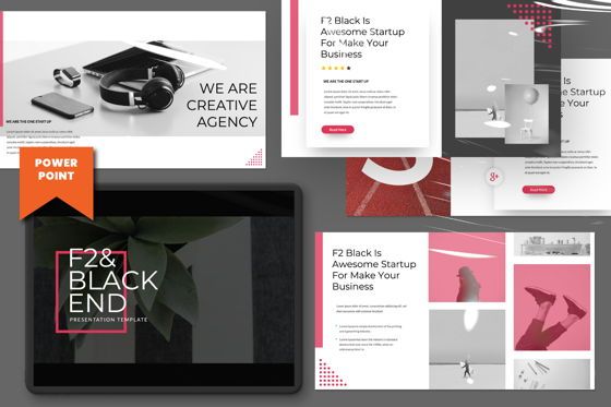 F2 Black Business Powerpoint, PowerPoint-sjabloon, 06498, Presentatie Templates — PoweredTemplate.com
