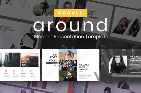 Around Business Google Slide, Google Presentaties-thema, 06527, Presentatie Templates — PoweredTemplate.com