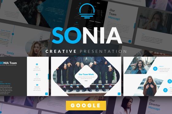 Sonia Creative Google Slide, Tema do Google Slides, 06547, Modelos de Apresentação — PoweredTemplate.com