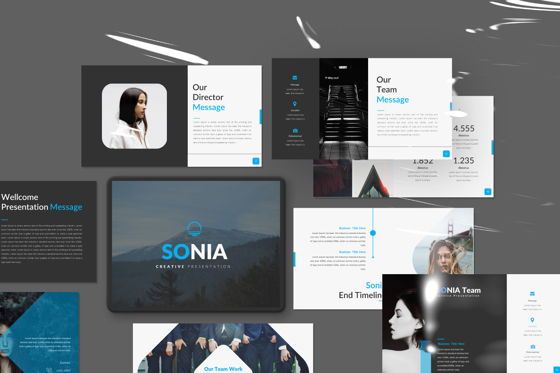 Sonia Creative Powerpoint, PowerPoint-sjabloon, 06549, Presentatie Templates — PoweredTemplate.com
