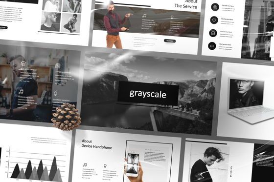 Grayscale Creative Google Slide, Slide 4, 06556, Modelli Presentazione — PoweredTemplate.com