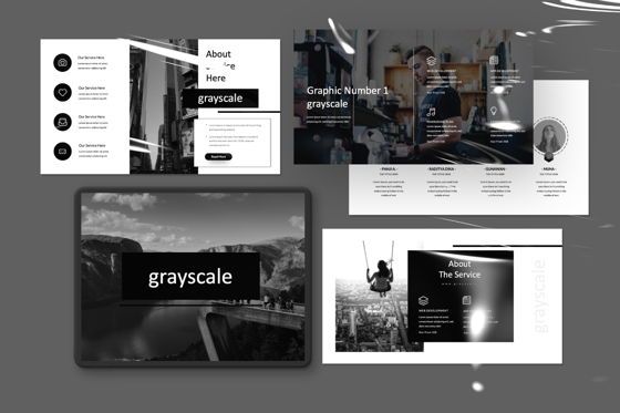 Grayscale Creative Keynote, Diapositive 3, 06557, Modèles de présentations — PoweredTemplate.com