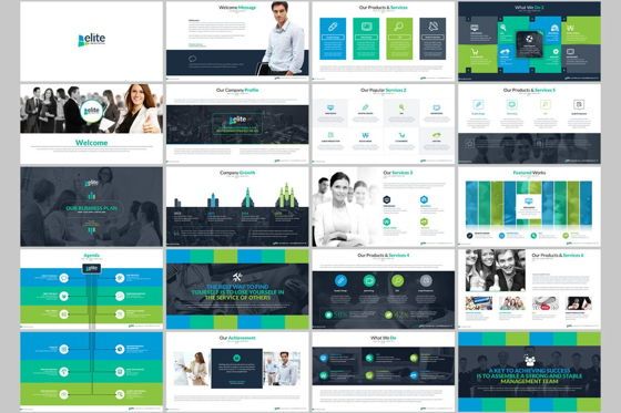 Elite PowerPoint Template with Infographics, Slide 2, 06575, Icons — PoweredTemplate.com