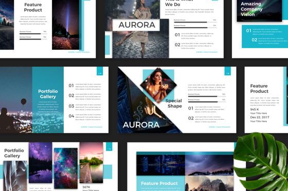 Aurora Creative Powerpoint, Dia 8, 06592, Presentatie Templates — PoweredTemplate.com