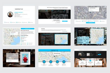 Arca Contact Us Presentation Templates, Diapositiva 3, 06611, Iconos — PoweredTemplate.com