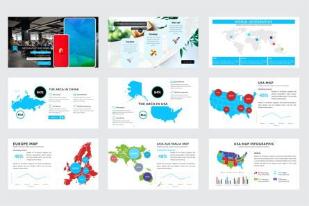 Arca Infographic and Maps Presentation Template, Deslizar 2, 06622, Modelos de Negócio — PoweredTemplate.com