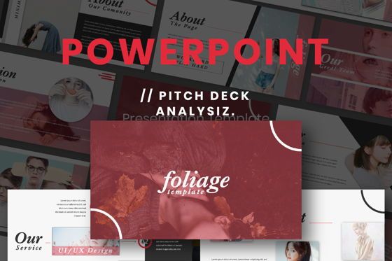 Foliage Business Powerpoint, PowerPoint Template, 06647, Presentation Templates — PoweredTemplate.com