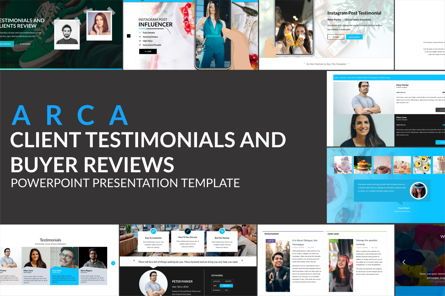 Arca Client Testimonials and Buyer Reviews Presentation Template, PowerPoint Template, 06648, Infographics — PoweredTemplate.com