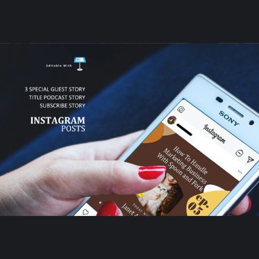 Bakery podcast instagram stories and posts keynote template, Slide 3, 06664, Modelli di lavoro — PoweredTemplate.com