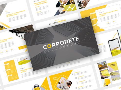 CORPORETE - Creative Business PowerPoint Template, Modello PowerPoint, 06676, Modelli Presentazione — PoweredTemplate.com