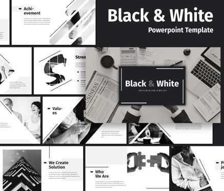 Black White - Business Powerpoint Template, 06719, Business Models — PoweredTemplate.com