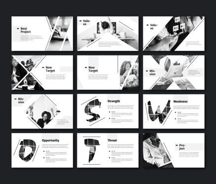Black White - Business Keynote Template, Diapositiva 3, 06721, Modelos de negocios — PoweredTemplate.com