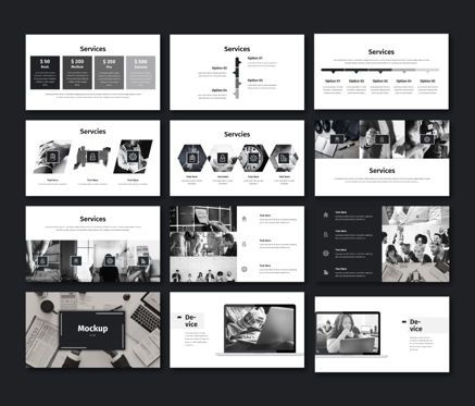 Black White - Business Keynote Template, Diapositive 7, 06721, Modèles commerciaux — PoweredTemplate.com