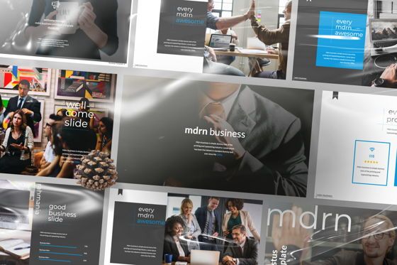 MDRN Business Powerpoint, スライド 3, 06755, プレゼンテーションテンプレート — PoweredTemplate.com