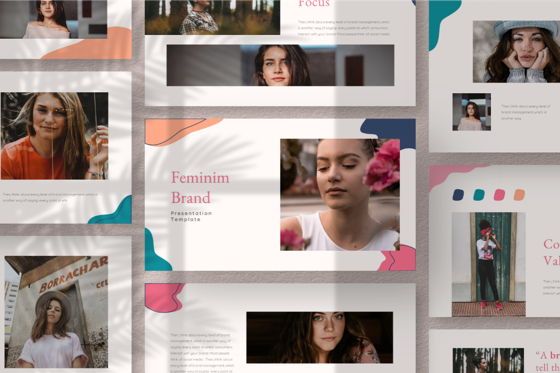 Feminim Brand Powerpoint Template, PowerPoint-sjabloon, 06764, Businessmodellen — PoweredTemplate.com