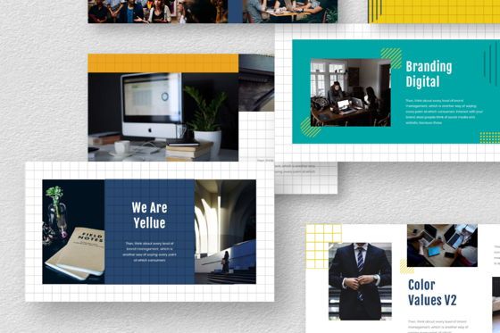 Yellue Brand Powerpoint Template, Diapositiva 2, 06767, Modelos de negocios — PoweredTemplate.com