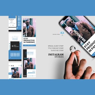 Manager podcasting talk instagram stories and posts keynote template, Modele Keynote, 06869, Infographies — PoweredTemplate.com