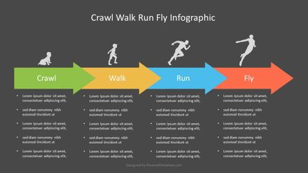Crawl Walk Run Fly Process Diagram, Slide 2, 07003, Process Diagrams — PoweredTemplate.com
